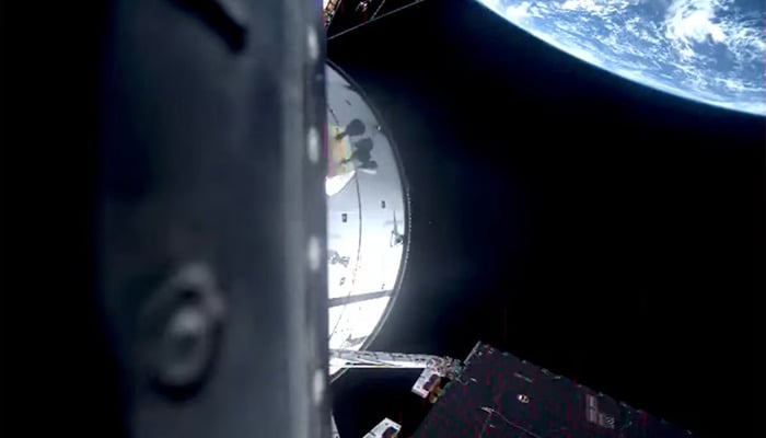 The Artemis II missions Orion capsule leaves Earth on its way to fly by the moon, after launching from the Kennedy Space Centre in Cape Canaveral, Florida, US, April 1, 2026 in a still image from video. — Reuters