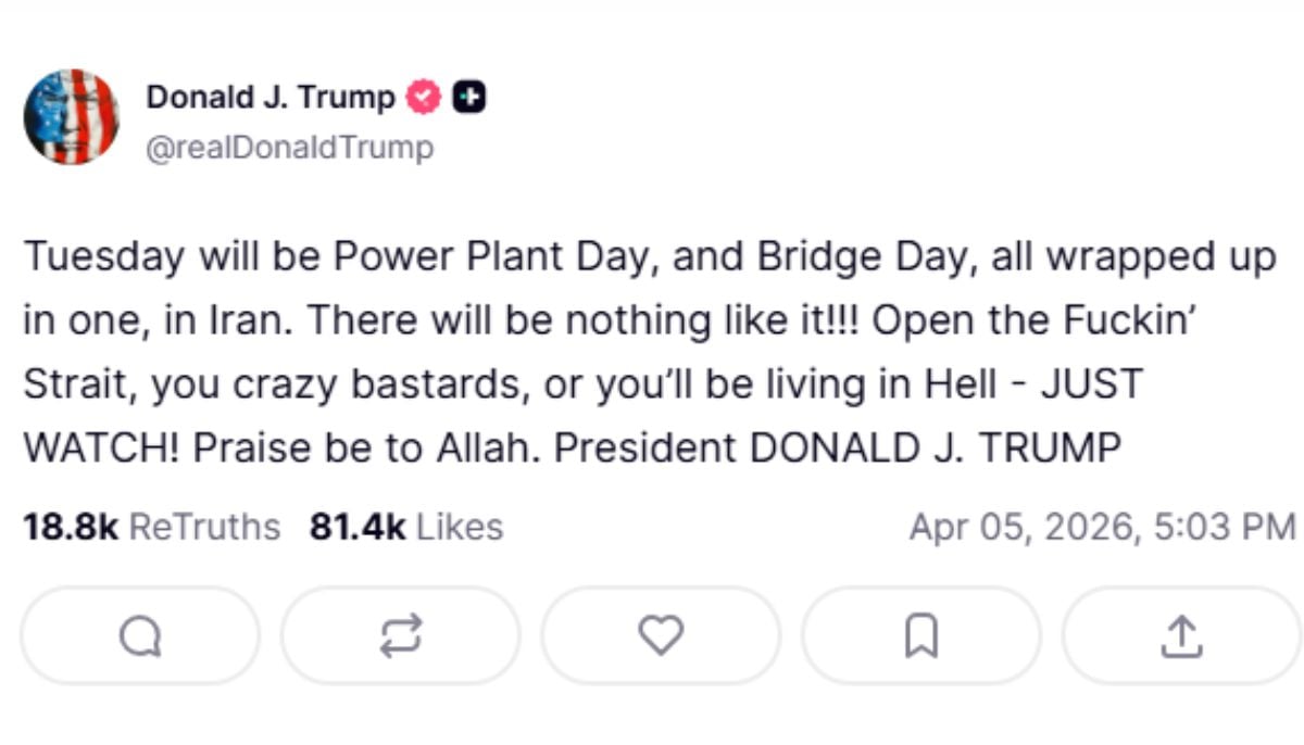 Credit: Screenshot via Truthsocial from @realDonaldTrump