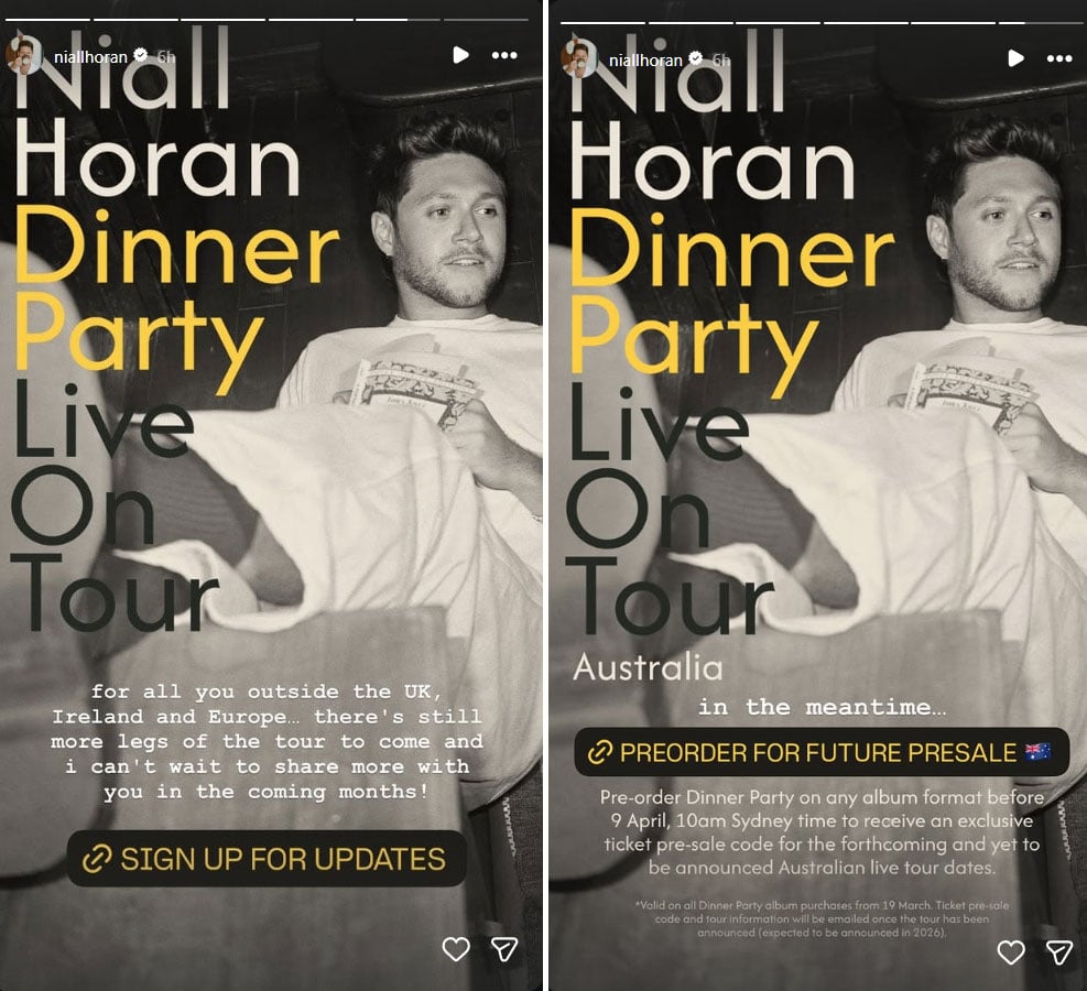 Niall Horan promises ‘more legs of Dinner Party Live On Tour
