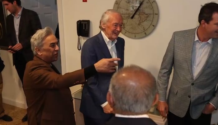 Senator Ed Markey visits Shahid Khan to thank WorldBoston for efforts toward peace in Middle East 8 US Senator Edward J Markey (left) meets Shahid Khan, a member of the Board of Directors of the World Affairs Council of Boston (WorldBoston), at his residence, on April 8, 2026.