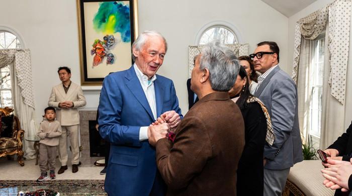 Senator Ed Markey visits Shahid Khan to thank WorldBoston for efforts toward peace in Middle East