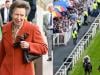 Princess Anne adds an orange splash to eainy Aintree races