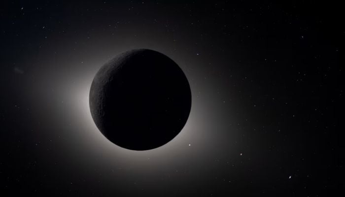 The Sun is fully eclipsed by the Moon during the Artemis II crews lunar flyby, April 7. — Reuters