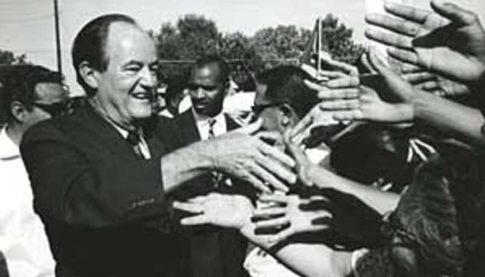 Then US Vice President Hubert Humphrey. — The Humphrey Forum