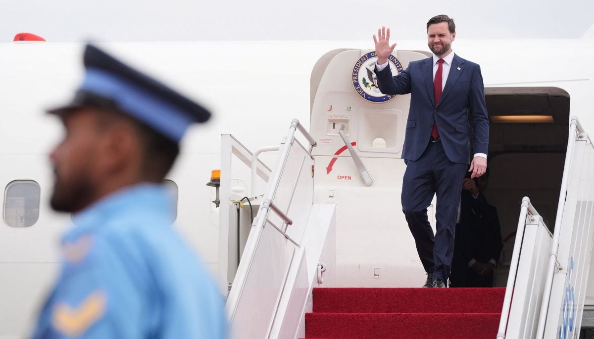 US Vice President JD Vance disembarks from Air Force Two after arriving for talks with Iranian officials in Islamabad, Saturday, April 11, 2026. — Reuters