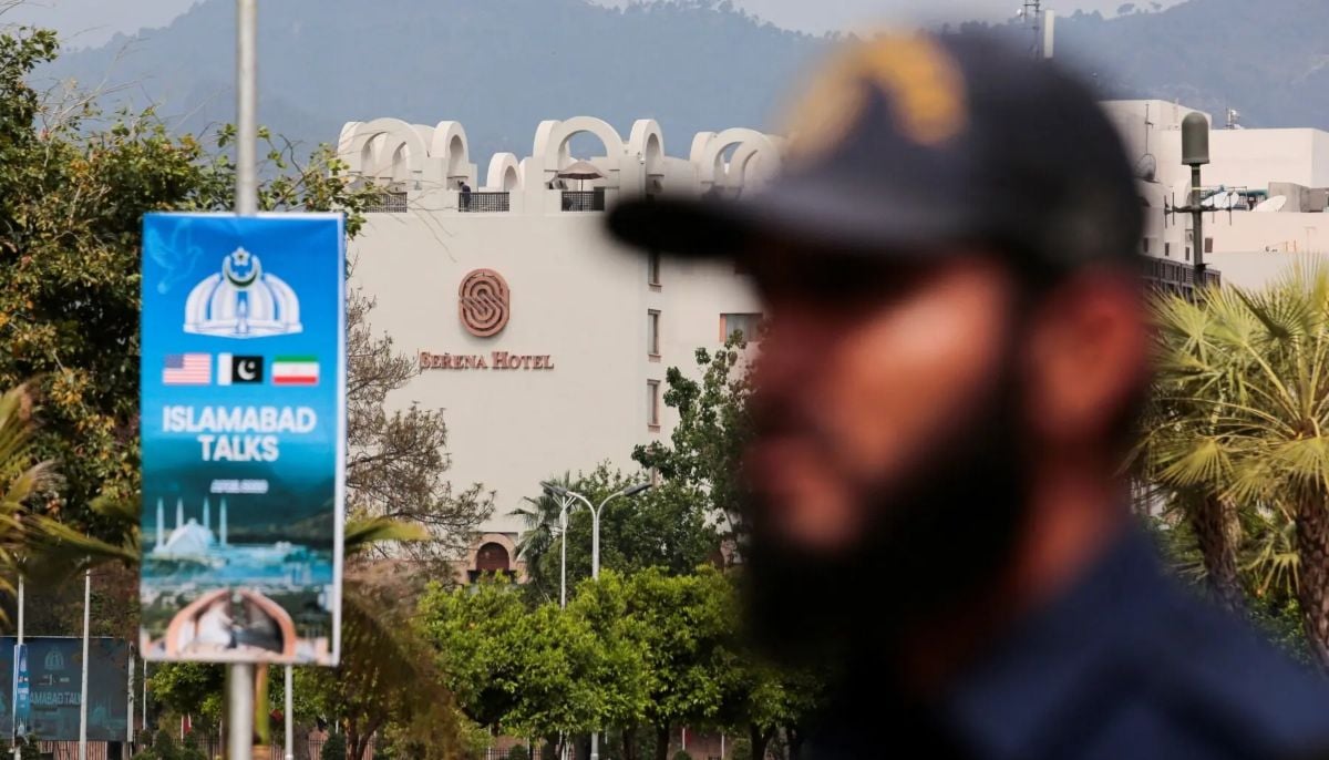 A security personnel stands guard outside the media centre near the road leading to Serena Hotel, as delegations from the United States and Iran are expected to hold high-stakes talks in Islamabad, Pakistan, April 11, 2026. —Reuters