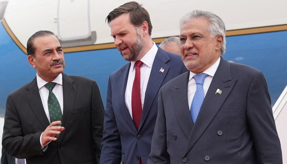 US Vice President JD Vance talks with Chief of Defence Forces and Chief of Army Staff Field Marshal Asim Munir and Deputy Prime Minister and Foreign Minister Mohammad Ishaq Dar after arriving for talks with Iranian officials in Islamabad, Saturday, April 11, 2026. — Reuters