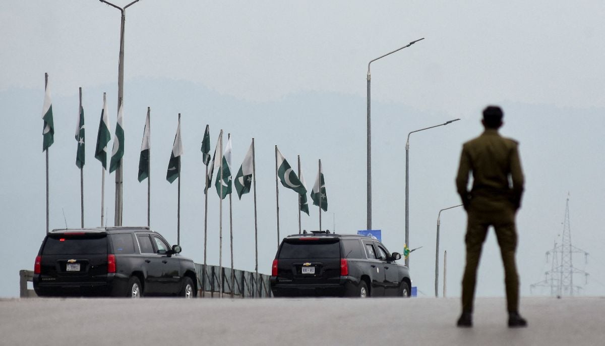 A convoy heads toward the Serena Hotel, as delegations from the United States and Iran are expected to hold peace talks, in Islamabad, April 11, 2026. —Reuters
