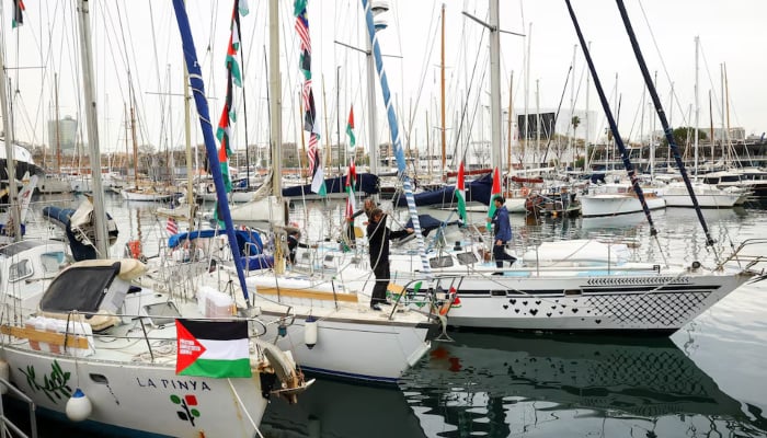 Humanitarian flotilla prepares to depart for Gaza, from Barcelona, Spain, April 12, 2026. — Reuters