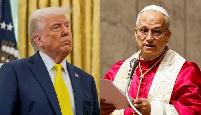 Photo collage shows US President Donald Trump and Pope Leo XIV. — Reuters