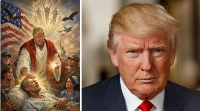 Trump sparks outrage after sharing image portraying himself as Christ