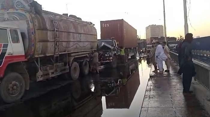 Two young sisters killed after falling off motorcycle, run over by oil tanker in Karachi