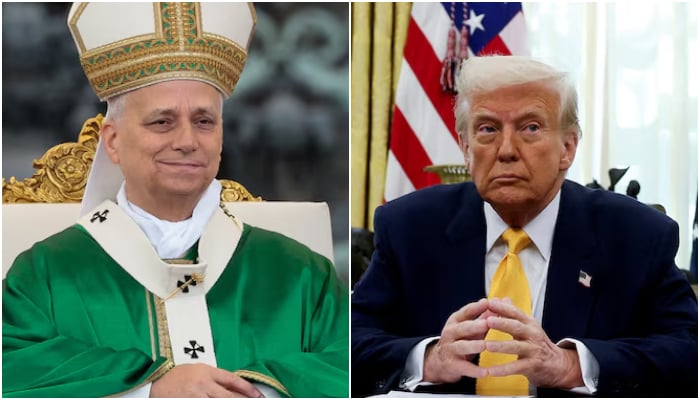 This collage shows Pope Leo (left) and US President Donald Trump. — Reuters