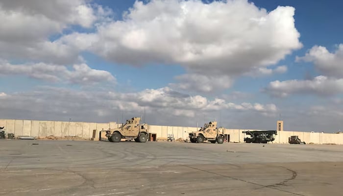Military vehicles of US soldiers are seen at the al-Asad air base in Anbar province, Iraq, January 13, 2020. — Reuters