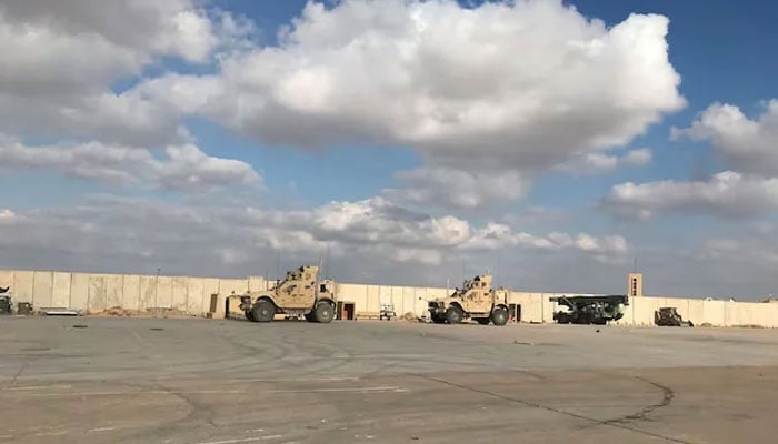 Military vehicles of US soldiers are seen at the al-Asad air base in Anbar province, Iraq, January 13, 2020. — Reuters