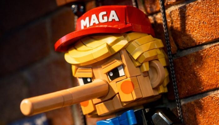 Image shows a lego style representation of US President Donald Trump. — X/@ExplosiveMediaa