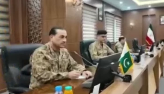 COAS and CDF Field Marshal Syed Asim Munir during his visit to Iran armed forces’ Khatam al-Anbiya Central Headquarters in Tehran, April 16, 2026. — Screengrab via YouTube/Geo News