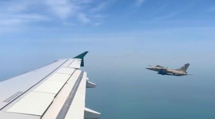 Fighter jets escort PM Shehbaz's aircraft on arrival in Qatar