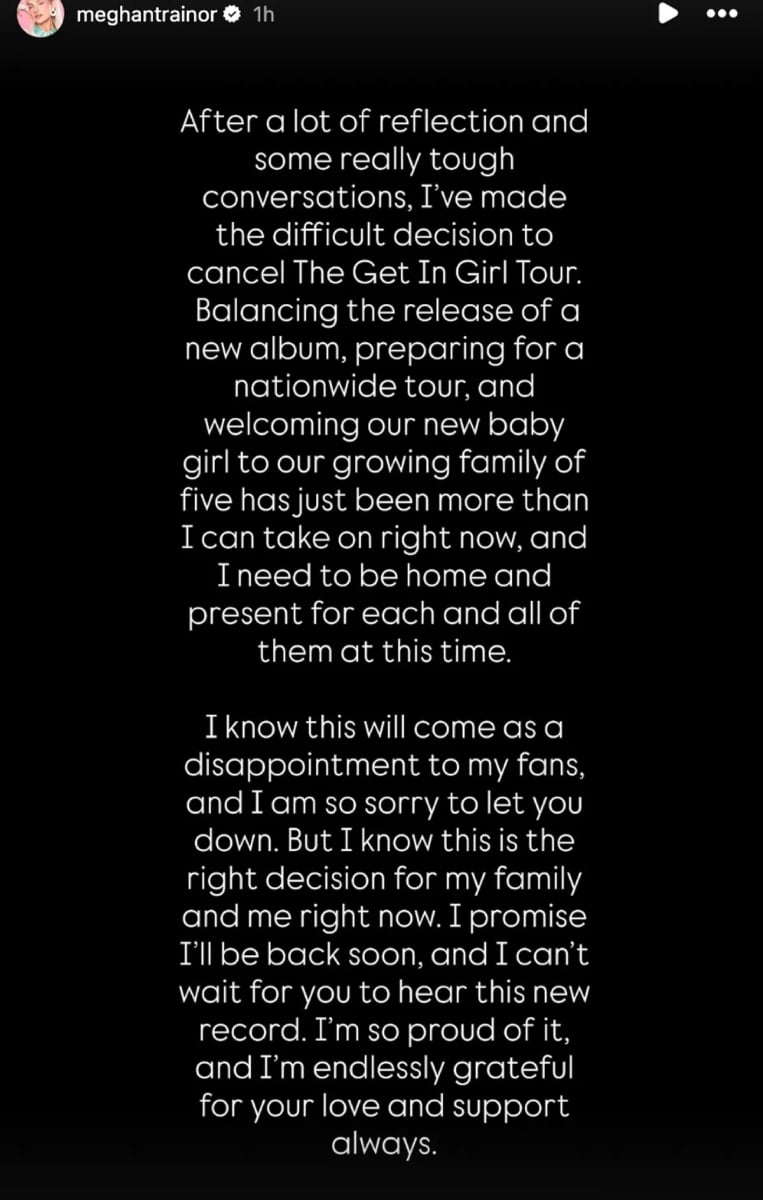Meghan Trainor abruptly cancels her tour: Heres why