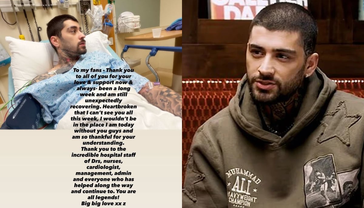 Zayn Malik thanked his fans and hospital staff for being there for him