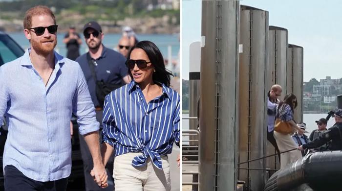 Prince Harry puts Meghan Markle safety first on Sydney Harbour