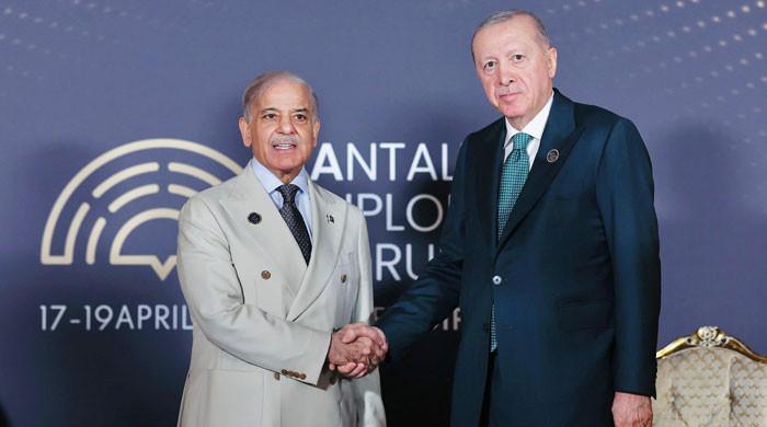 Turkish President Erdogan hails PM Shehbaz's Mideast peace efforts at diplomacy forum