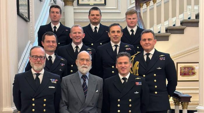 Prince Michael of Kent makes rare appearance at Submariners' London reception