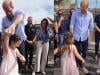 Prince Harry dances with sweet princess as Meghan slips away