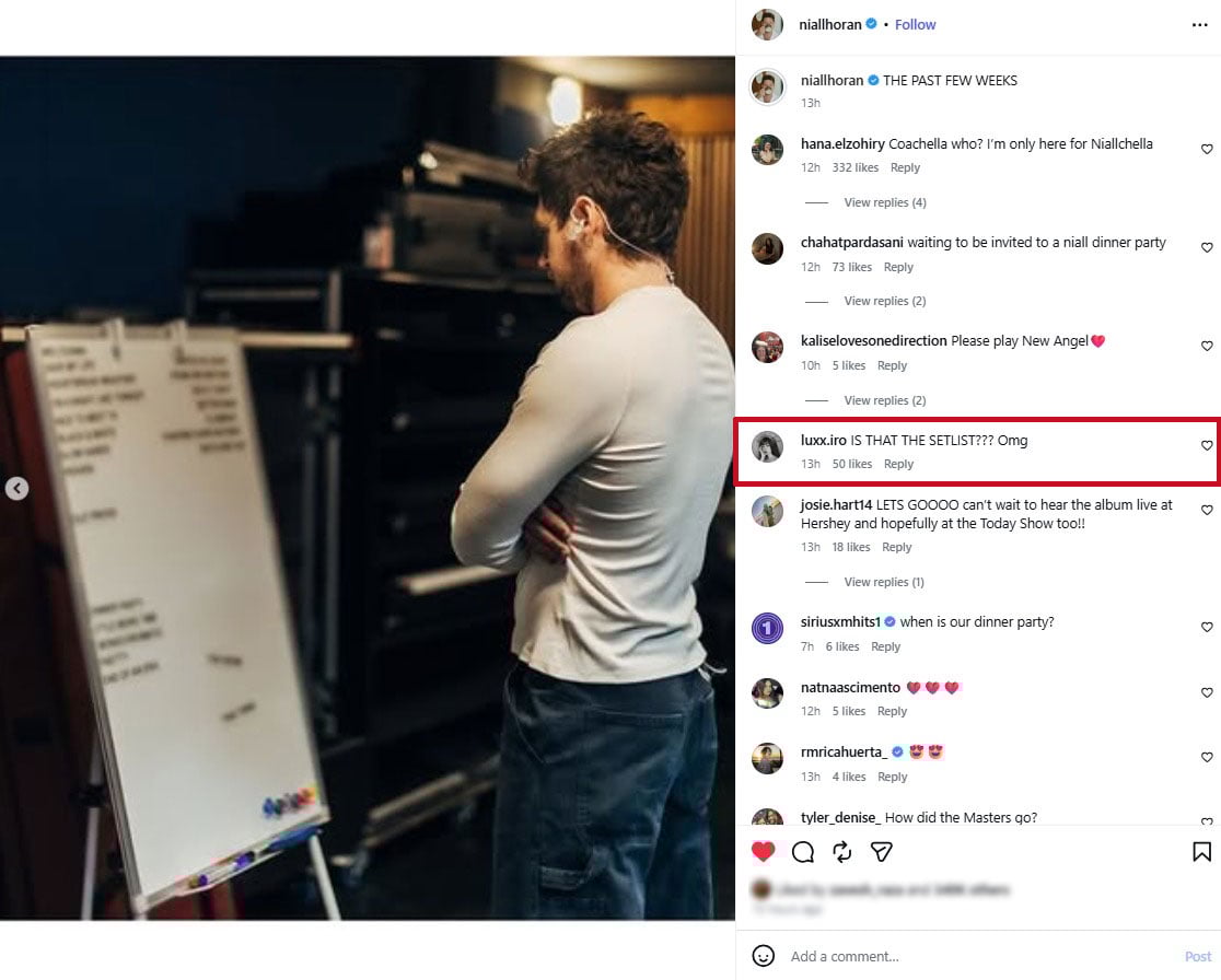 Niall Horan teases ‘Dinner Party’ tour setlist in new photo