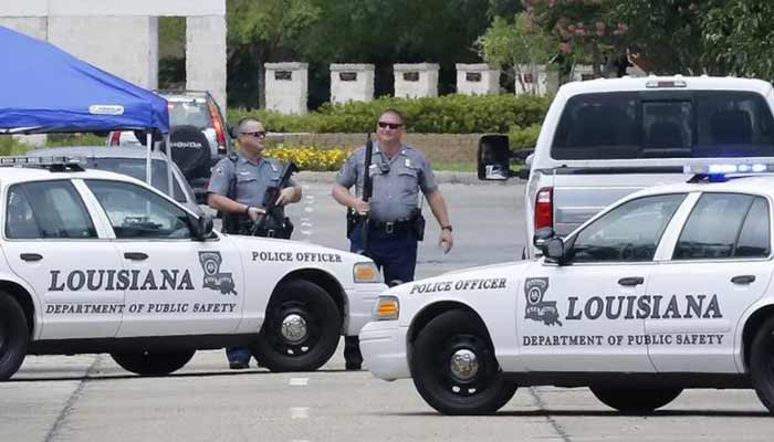 Law enforcement officers block the entrance to the Louisiana State Police Headquarters in Baton Rouge, Louisiana, US. — Reuters/File