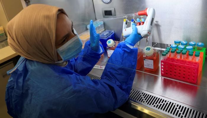 Representational image shows a scientific officer working in the research lab at the University of Cape Towns Institute of Infectious Disease and Molecular Medicine, in Cape Town, South Africa, February 17, 2025. — Reuters