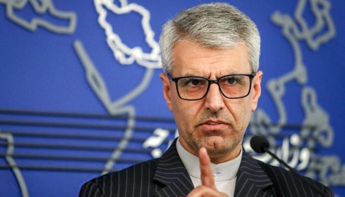 Irans Foreign Ministry spokesman Esmaeil Baghaei can be seen in this image. — X/@IRIMFA_EN