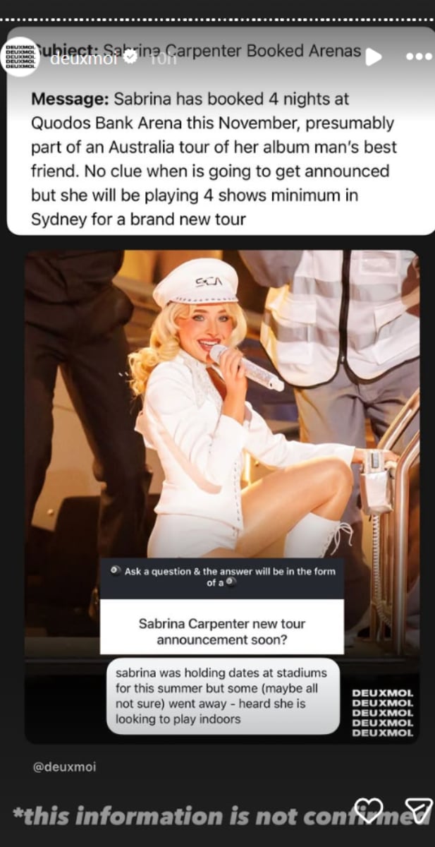 Sabrina Carpenter fuels MBF tour rumours after Coachella success