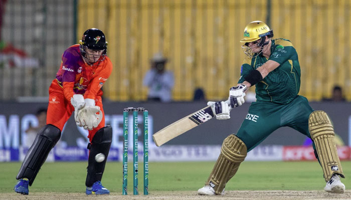 Multan Sultans Steven Smith plays a shot during the PSL 11 match against Rawalpindiz at National Bank Stadium, Karachi, on April 21, 2026. — PSL