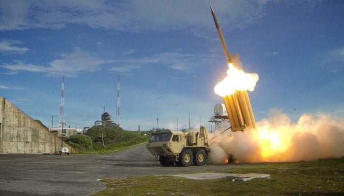 A Terminal High Altitude Area Defense (THAAD) interceptor is launched during a successful intercept test, in this undated handout photo provided by the US Department of Defense, Missile Defence Agency. — Reuters