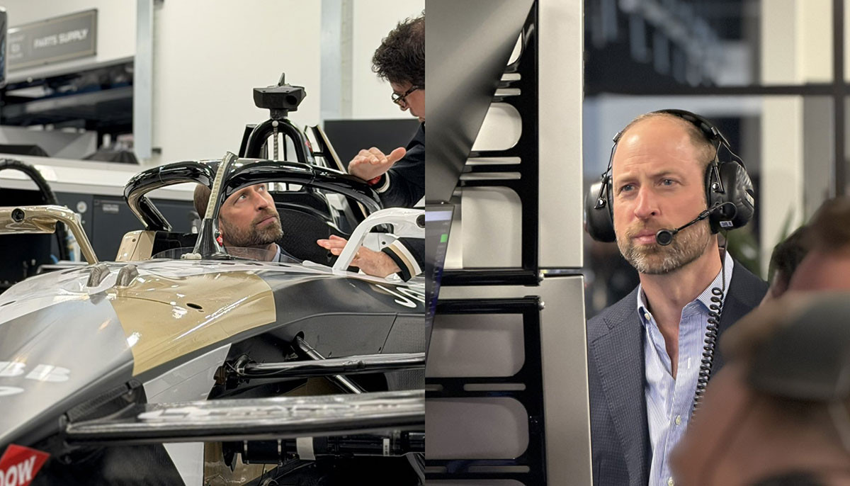 Prince William tries to squeeze into Formula E car on Louis' birthday