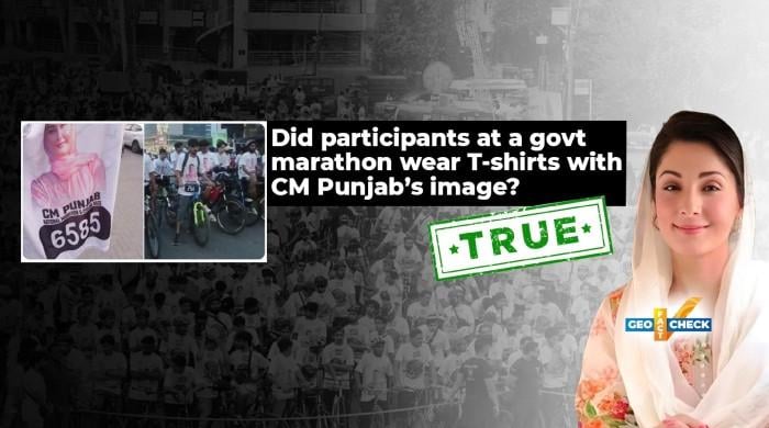 Fact-check: True. Marathon participants in Lahore wore T-shirts featuring Punjab CM 