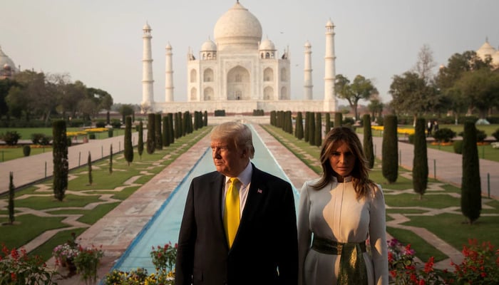 US President Donald Trump and First Lady Melania Trump tour the historic Taj Mahal, in Agra, India, February 24, 2020. — Reuters