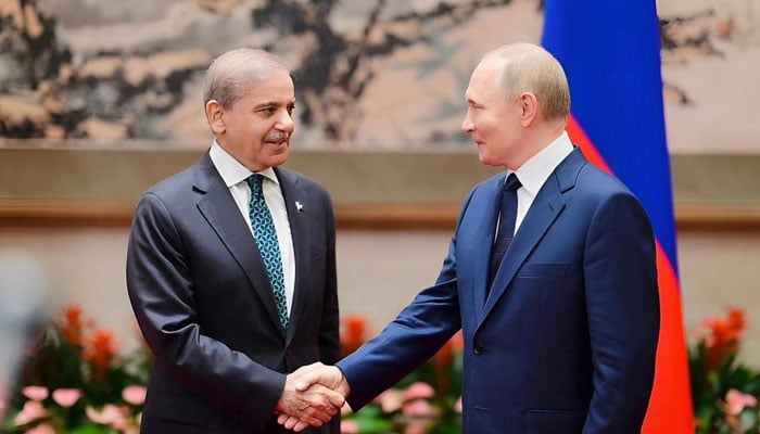 Prime Minister Shehbaz Sharif meets Russian President Vladimir Putin on September 2, 2025. — Facebook/ShehbazSharif