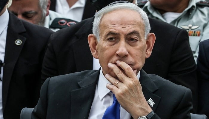 Israel’s Prime Minister Benjamin Netanyahu attends a ceremony commemorating Israel’s Yom HaZikaron at the Military Cemetery on Mount Herzl in occupied Jerusalem, April 21, 2026. — Reuters