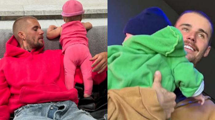Justin Bieber gives sneak peek into rare dad moments 