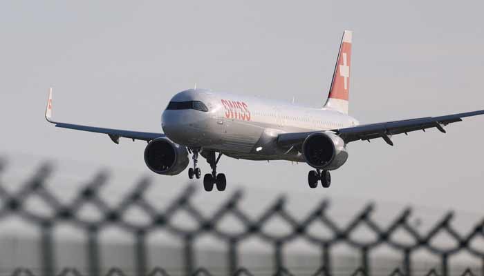 A Swiss Airlines aircraft prepares to land at Brussels International Airport amid a possible jetfuel shortage in Europe, in Zaventem, Belgium. — Reuters/File