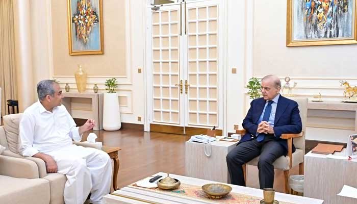 PCB chief Mohsin Naqvi meets Prime Minister Shehbaz Sharif in Islamabad on April 27, 2026. — X/@MohsinnaqviC42