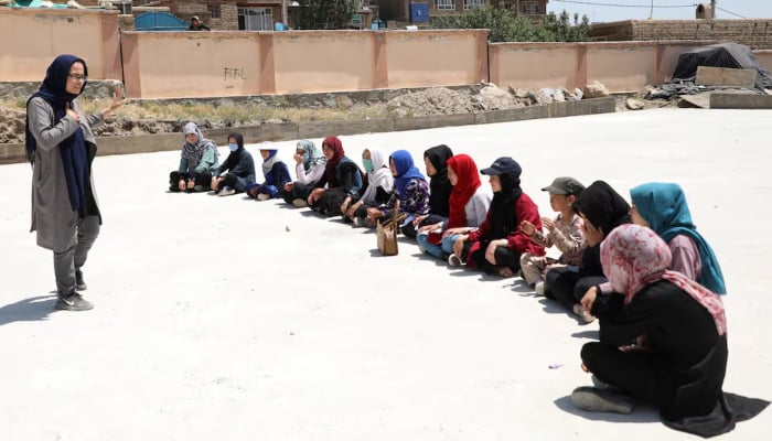 Schoolgirls attend psychotherapy class at a school in Kabul, Afghanistan May 26, 2021. — Reuters