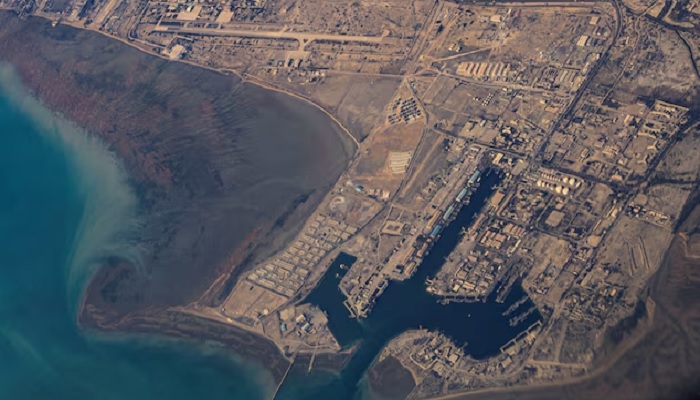 An aerial view of the Iranian shores and the Port of Bandar Abbas in the Strait of Hormuz, December 10, 2023. — Reuters