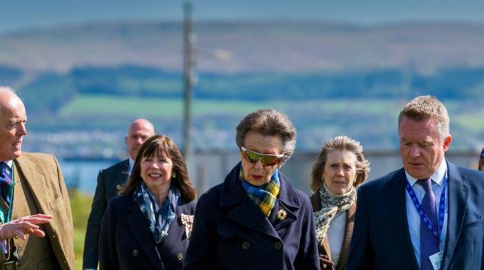 Princess Anne arrives at Barbican for Global Graduation celebration