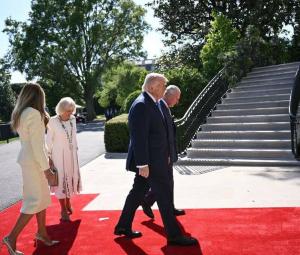 King Charles and the Trumps unite at White House for a historic tea meeting