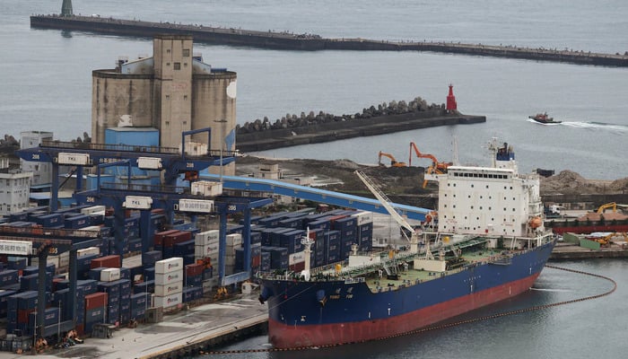 An oil tanker docks at Keelung Port in Keelung, Taiwan April 19, 2026. — Reuters