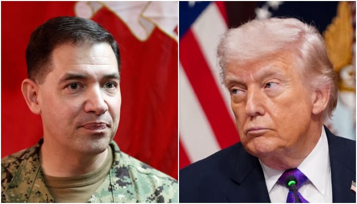 This collage shows US President Donald Trump (right) and leader of the ⁠US Central Command ​Brad Cooper. — Reuters