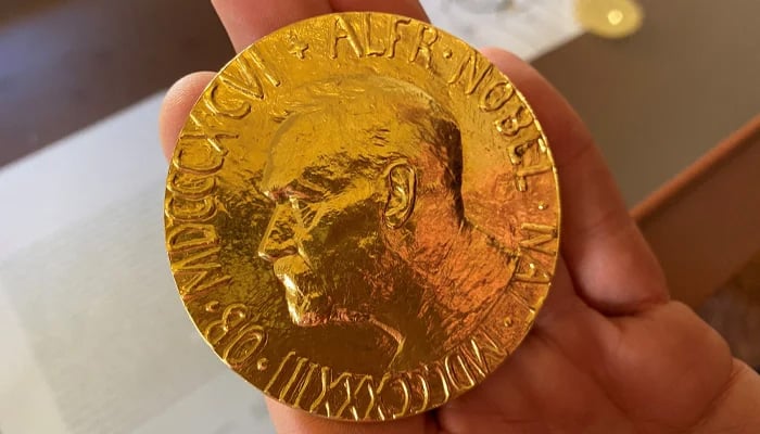 Nobel Prize medal replica is on display inside the Norwegian Nobel Institute in Oslo, Norway September 19, 2022. — Reuters